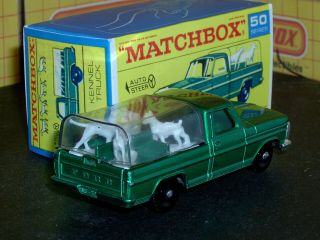 Matchbox Lesney Ford Kennel Truck 50 c2 met green silver clr SC3 NM crafted box 2