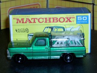 Matchbox Lesney Ford Kennel Truck 50 c2 met green silver clr SC3 NM crafted box 3