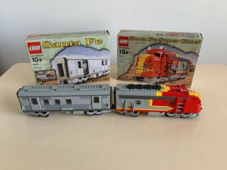 Lego Trains Santa Fe Chief (10020) And Wagon (10025) W.  Box & Instructions