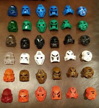 Lego Bionicle Toa Mata Complete Set Of 36 Kanohi Masks 2001 Rare