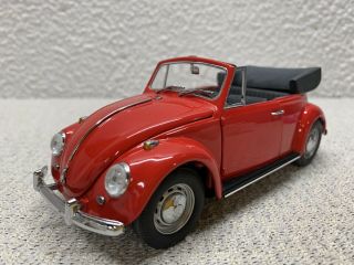 Franklin 1967 Volkswagen Beetle Red Convertible Cabriolet 1:24 Scale W/box
