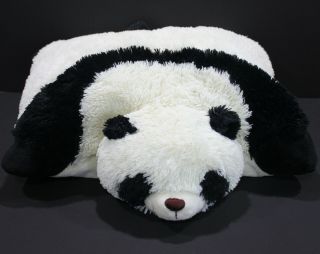 My Pillow Pet Panda Bear Large 18 " White Black Plush 2010