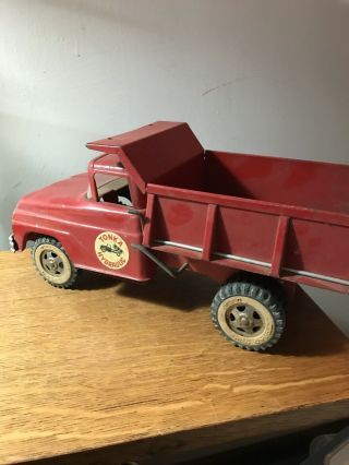 Vintage Tonka Hydraulic Dump Truck,  Pressed Steel Toy Vehicle,  Red 1960