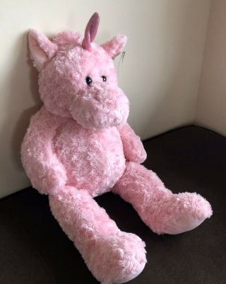 32 " Kellytoy Whimsical Friends Pink Unicorn Jumbo Large Plush Stuffed Animal