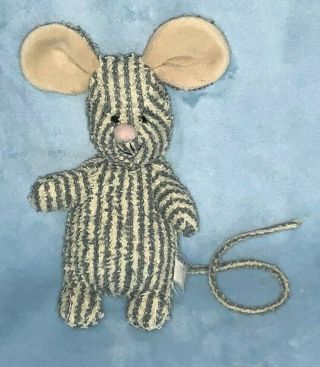 Russ Berrie Home Buddies Sniffy Mouse Gray Stripe Bean Bag Plush Stuffed Toy 6 "