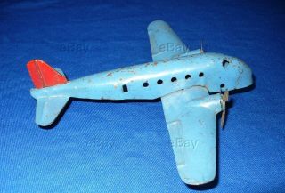 Vintage Marx Mx119 Plane Pressed Steel Toy Airplane Aircraft Wyandotte Prop Old