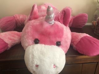 Hug Fun 28” Purple Pink Unicorn Plush Jumbo Large Stuffed Animal Toy
