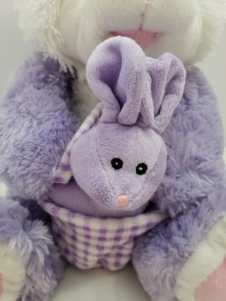 DAN DEE Plush EASTER Bunny Rabbit Mother Baby Basket STUFFED ANIMAL 18 