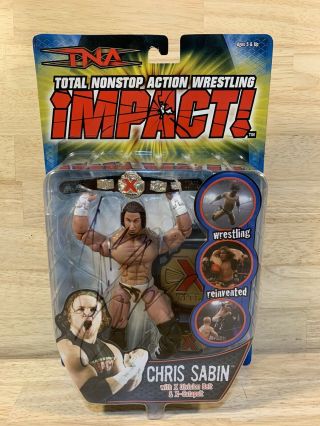 Signed - Tna Impact Chris Sabin X - Division Title Marvel Toys Action Figure 2005