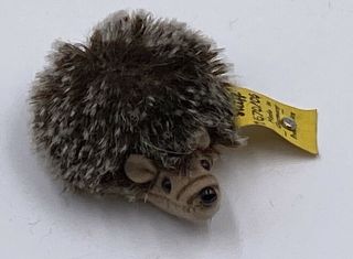Vintage Steiff German Mohair Hedgehog 1670/06 Toy Doll Tags