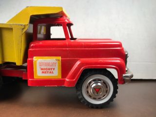 Vintage 1960’s Hubley Mighty Metal Dump Truck Red And Yellow 2