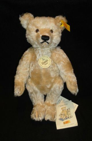 Steiff Mohair Teddy Bear 1920 Classic Series 000645 Ear Button 10 1/2 "