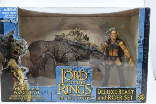 Lord Of The Rings Deluxe Beast And Rider Set Sharku With Warg Beast Toybiz
