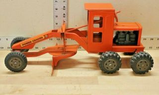 Vintage Marx Lumar Power Grader Road Grader Orange 1760 Stamped Steel Toy 17 "