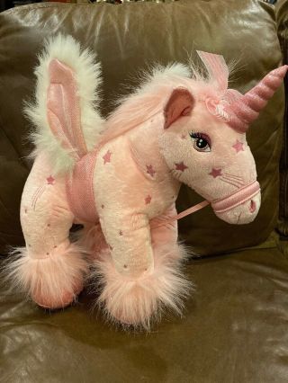Build A Bear Unicorn Pegasus Wings Shooting Star Pink Plush Hanna Montana Sound