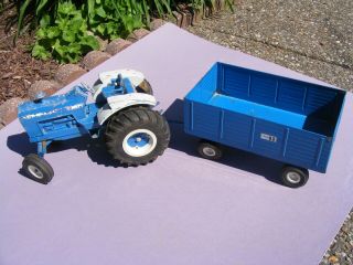 Vintage Ertl Ford 8000 Tractor Restoration Ready With Trailer 1970