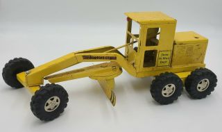 Vintage Tonka Yellow Road Grader Toy 1960s Pressed Steel