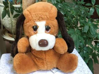 10 " Vintage Russ Berrie Baxter Puppy Dog Hand Puppet Stuffed Animal Plush Toy