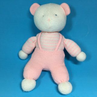 Vintage Eden Knitted Plush Pink White Kitty Cat Bear For Baby Nursery Philippine