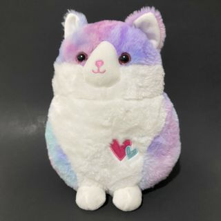 Kellytoy Plush Cat 12 " Hug Me Pastel Purple Pink White Valentine Heart Smiling