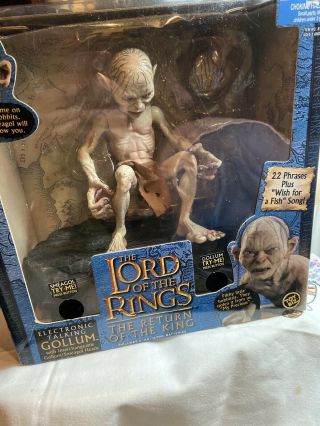 Gollum Smeagol Lord Of The Rings Electronic Talking Figure Toy Biz 2003 Mib