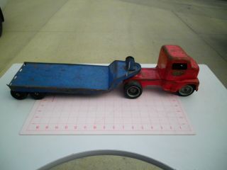 Vintage 1950s Tonka Pressed Steel Lowboy And Carry All Trailer 130
