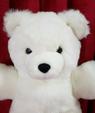 Chrisha Playful Plush 1988 Vintage White Teddy Bear 2