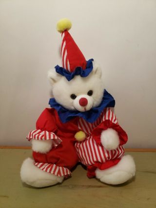 Russ Berrie Happy Plush Bear Clown Stuffed Animal Circus 510 - 18 "