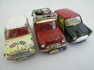 Vintage Corgi Toys Morris Austin Bmc Mini Cooper S Deluxe Rally Trio 1960s