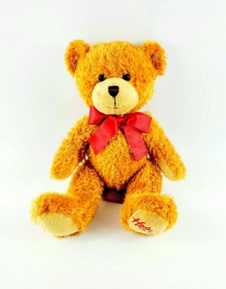 Hamleys Brown Teddy Bear Red Bow Plush Soft Toy Stuffed Animal 13 "