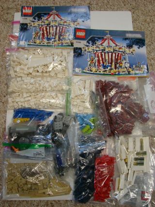 Lego 10196 Grand Carousel (parts And Instructions,  Incomplete)