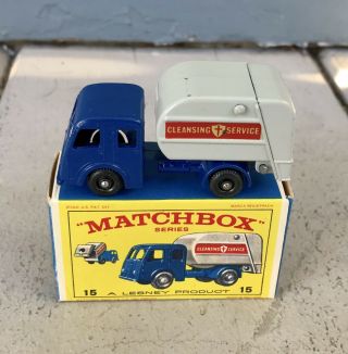 Vintage Lesney Matchbox No.  15 Tippax Refuse Collector & Box