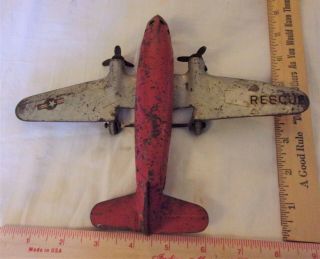 Vintage Marx Steel Usaf Rescue Airplane Toy Collectible Old American Made Plane