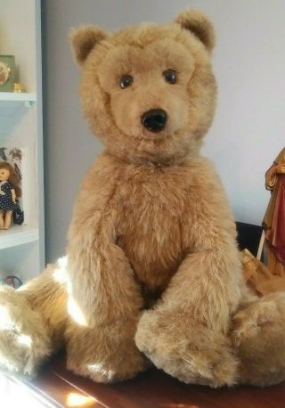 Vintage 1976 Dakin Pillow Pet Teddy Grizzly Bear Brown Giant 18” Plush Stuffed