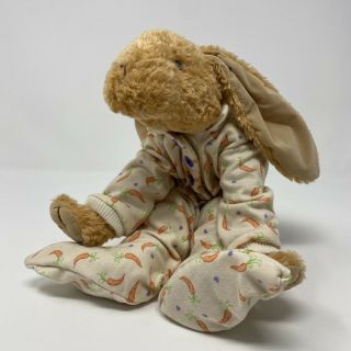 Mary Meyer Bunny Rabbit Brown Plush Doll Stuffed Animal Carrot Pajamas 1998