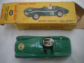 Ancien Dinky Toys F 506 Aston Martin Db3 S Sport 14 1/43 Bon état Boit Origine