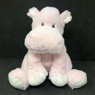 Toys R Us Pink Hippo Plush 11 " Stuffed Animal Sewn Eyes 2012 Soft Lovey