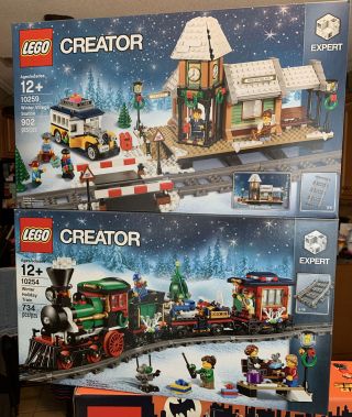 Lego Creator Winter Village Holiday Train,  Station 10254 10259 Retired