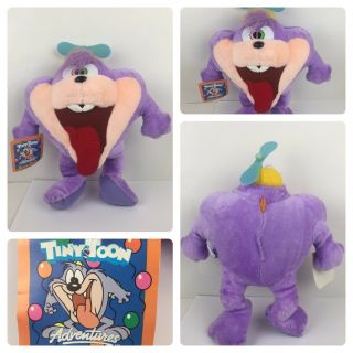 Vintage Tiny Toon Adventures Dizzy Devil Stuffed Plush Warner Bros 1990 14”