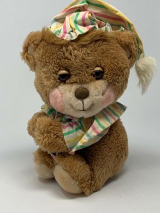 Vtg Fisher Price Plush Teddy Beddy Bear 1985 Stuffed Animal in Nightcap & Shirt 3