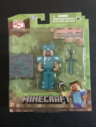 Jazwares Minecraft Steve Figure With Diamond Armor Action Figure