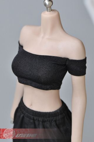 1/6 Female Off Shoulder Vest Clothes Suit Fit 12  Figure Body Model Display