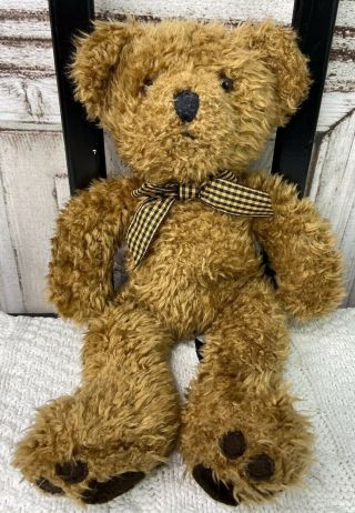 Russ Berrie & Co Wembly Scruffy Teddy Bear Plush Stuffed Animal Brown 12 "
