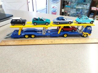 Siku West Germany Mercedes Semi Truck Double Auto Transporter With 5 Cars