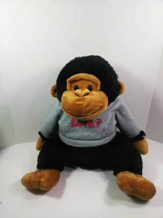 Dan Dee Collectors Choice Black Brown Medium Monkey Stuffed Plush " Got Love ? "