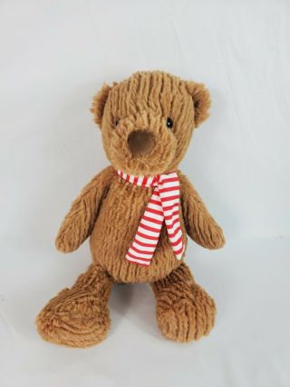 The Manhattan Toy Company Teddy Bear Plush Brown Red Scarf Soft Stuffed Animal