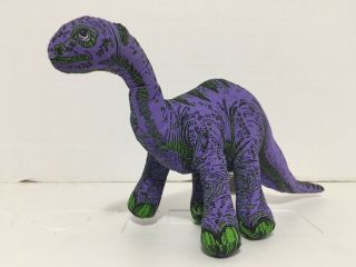 Vtg 1992 Determined Productions Applause Dinosaur Plush Toy Plateosaurus Purple