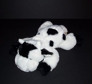 Dandee Cow White Black Collectors Choice Fluffy Spots Plush Stuffed Bull Toy 14 "