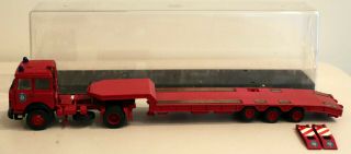 Dte 1:43 Italy Old Cars Red Iveco Low Boy Tractor Trailer Truck W/display Case