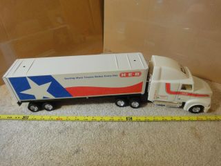 Vintage Heb Grocery Store Nylint Pressed Steel Semi Truck,  Tractor Trailer Texas